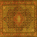 Square Machine Washable Persian Yellow Traditional Rug, wshtr2176yw