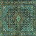 Square Persian Turquoise Traditional Rug, tr2176turq