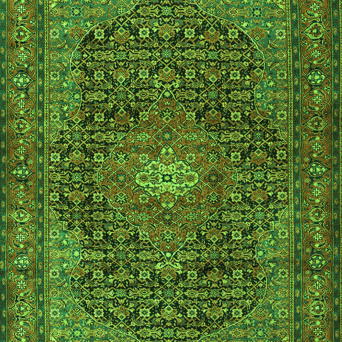 Serging Thickness of Machine Washable Persian Green Traditional Area Rugs, wshtr2176grn