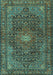 Machine Washable Persian Turquoise Traditional Area Rugs, wshtr2176turq