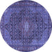 Round Persian Blue Traditional Rug, tr2176blu