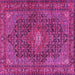 Square Machine Washable Persian Pink Traditional Rug, wshtr2176pnk