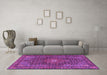 Machine Washable Persian Purple Traditional Area Rugs in a Living Room, wshtr2176pur