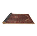 Sideview of Traditional Copper Red Pink Persian Rug, tr2177