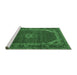 Sideview of Machine Washable Persian Emerald Green Traditional Area Rugs, wshtr2177emgrn