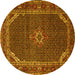 Round Persian Yellow Traditional Rug, tr2177yw