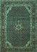 Machine Washable Persian Turquoise Traditional Area Rugs, wshtr2177turq