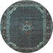 Round Persian Light Blue Traditional Rug, tr2177lblu