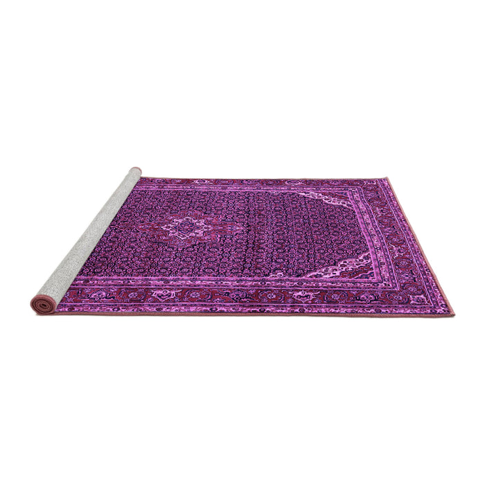 Sideview of Machine Washable Persian Purple Traditional Area Rugs, wshtr2177pur