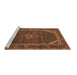 Sideview of Machine Washable Persian Brown Traditional Rug, wshtr2177brn