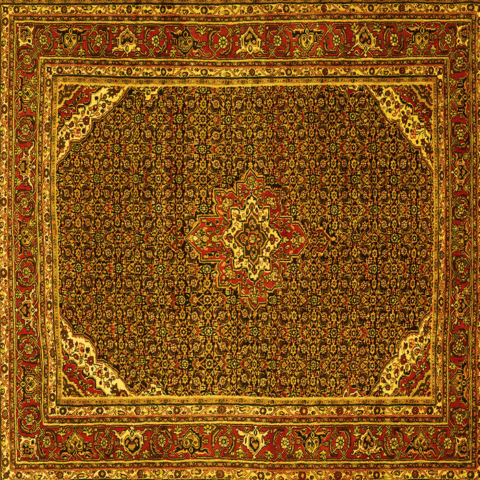 Square Machine Washable Persian Yellow Traditional Rug, wshtr2177yw