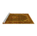 Sideview of Machine Washable Persian Yellow Traditional Rug, wshtr2177yw