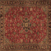 Square Persian Brown Traditional Rug, tr2178brn