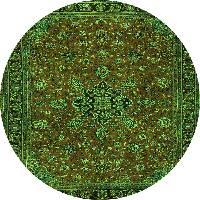 Machine Washable Persian Green Traditional Area Rugs, wshtr2178grn