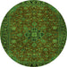 Machine Washable Persian Green Traditional Area Rugs, wshtr2178grn