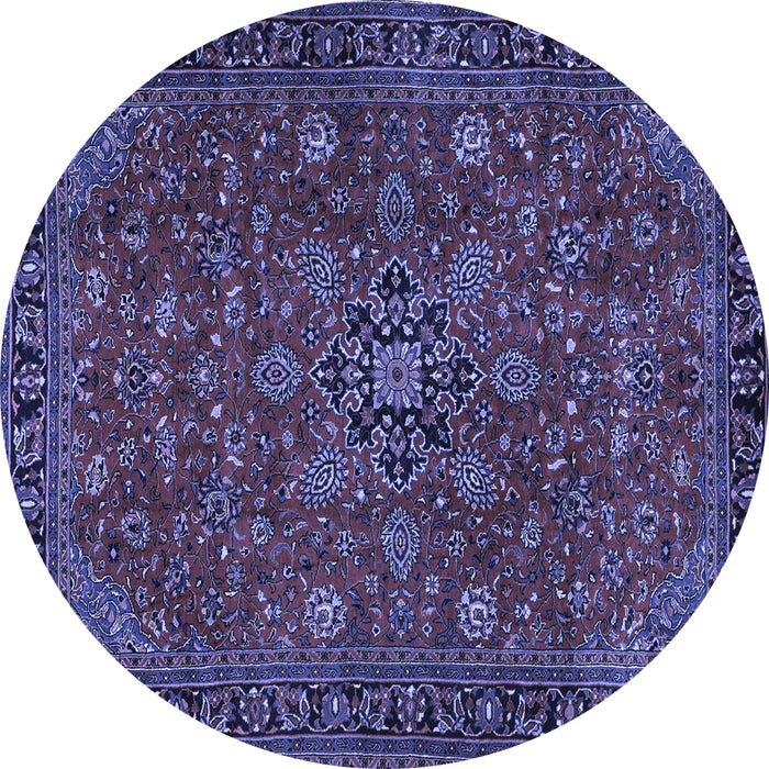 Round Persian Blue Traditional Rug, tr2178blu