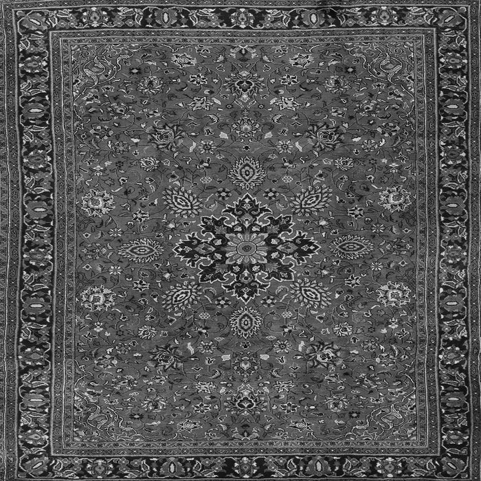 Round Machine Washable Persian Gray Traditional Rug, wshtr2178gry