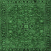 Square Machine Washable Persian Emerald Green Traditional Area Rugs, wshtr2178emgrn