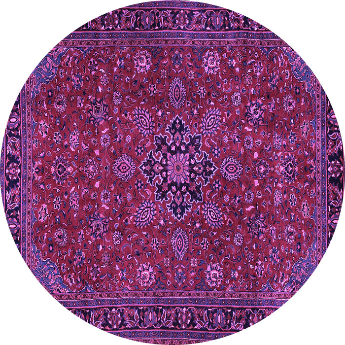 Round Persian Purple Traditional Rug, tr2178pur