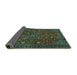 Sideview of Persian Turquoise Traditional Rug, tr2178turq