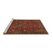 Sideview of Machine Washable Persian Brown Traditional Rug, wshtr2178brn