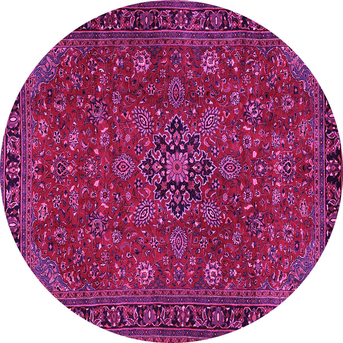 Round Persian Pink Traditional Rug, tr2178pnk