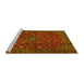 Sideview of Machine Washable Persian Yellow Traditional Rug, wshtr2178yw