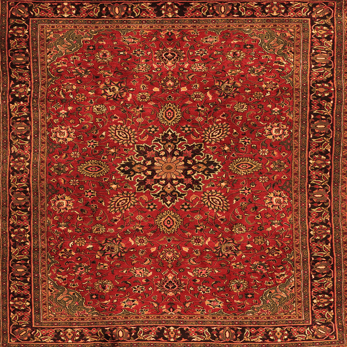 Serging Thickness of Persian Orange Traditional Rug, tr2178org