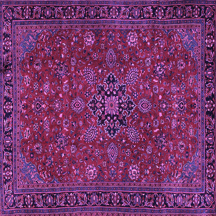 Square Machine Washable Persian Purple Traditional Area Rugs, wshtr2178pur