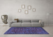 Machine Washable Persian Blue Traditional Rug in a Living Room, wshtr2178blu