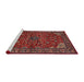 Sideview of Machine Washable Traditional Dark Almond Brown Rug, wshtr2179