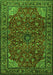 Serging Thickness of Machine Washable Persian Green Traditional Area Rugs, wshtr2179grn