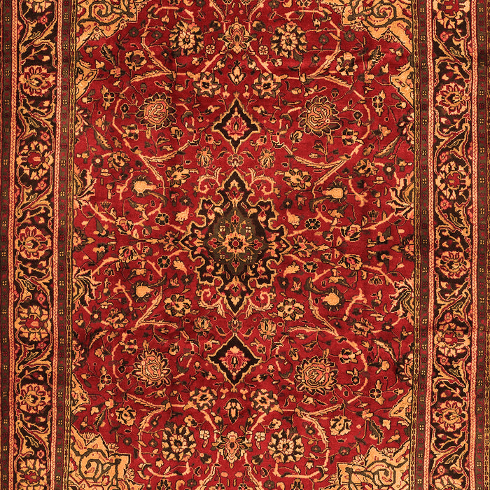 Serging Thickness of Machine Washable Persian Orange Traditional Area Rugs, wshtr2179org