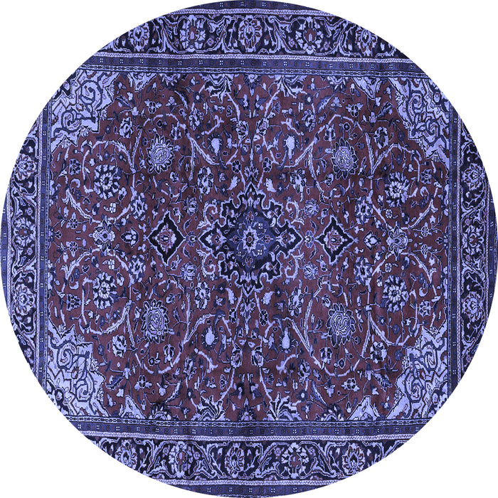 Round Persian Blue Traditional Rug, tr2179blu