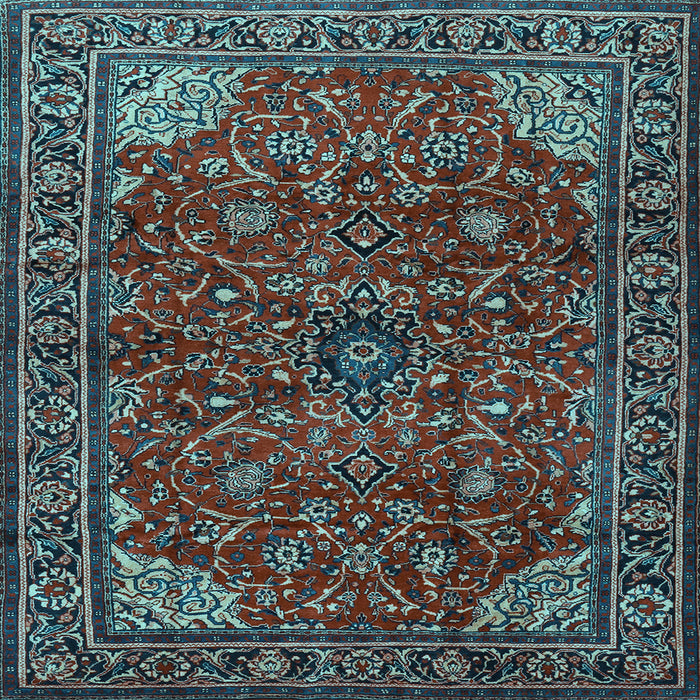 Square Machine Washable Persian Light Blue Traditional Rug, wshtr2179lblu