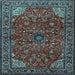 Square Machine Washable Persian Light Blue Traditional Rug, wshtr2179lblu