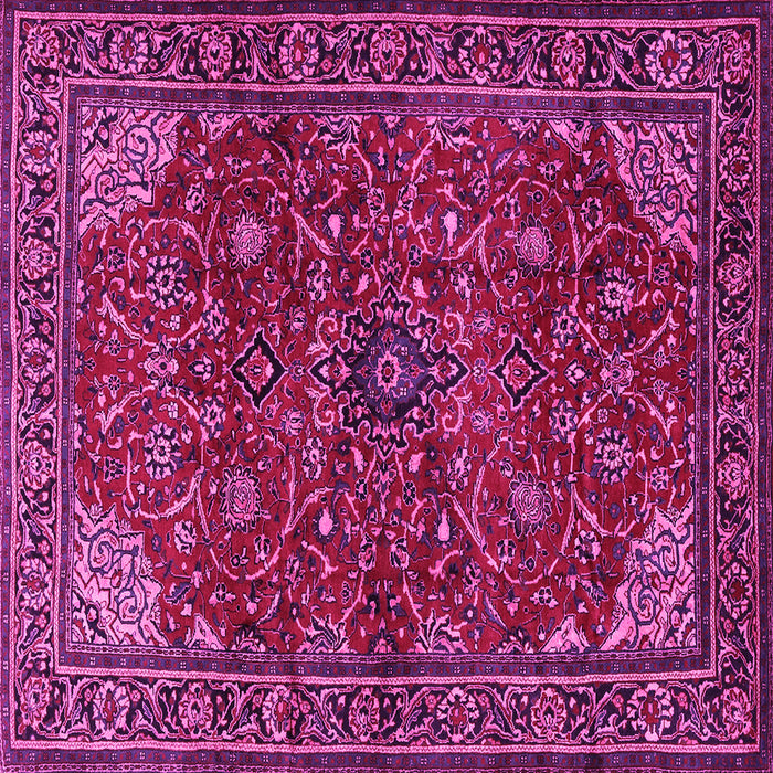 Square Machine Washable Persian Pink Traditional Rug, wshtr2179pnk