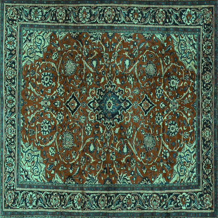 Square Persian Turquoise Traditional Rug, tr2179turq