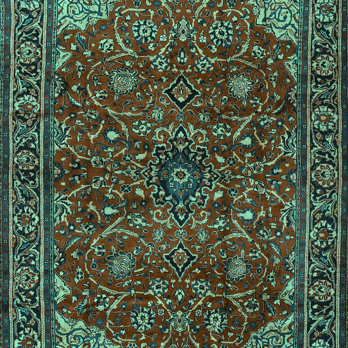 Machine Washable Persian Turquoise Traditional Area Rugs, wshtr2179turq