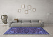 Machine Washable Persian Blue Traditional Rug in a Living Room, wshtr2179blu