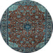 Round Persian Light Blue Traditional Rug, tr2179lblu