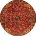Square Persian Orange Traditional Rug, tr2179org