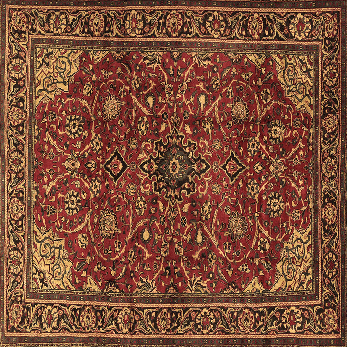 Square Machine Washable Persian Brown Traditional Rug, wshtr2179brn