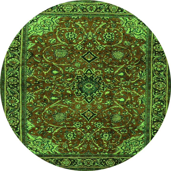 Square Persian Green Traditional Rug, tr2179grn