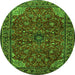 Square Persian Green Traditional Rug, tr2179grn