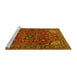 Sideview of Machine Washable Persian Yellow Traditional Rug, wshtr2179yw