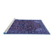 Sideview of Machine Washable Persian Blue Traditional Rug, wshtr2179blu