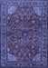 Machine Washable Persian Blue Traditional Rug, wshtr2179blu