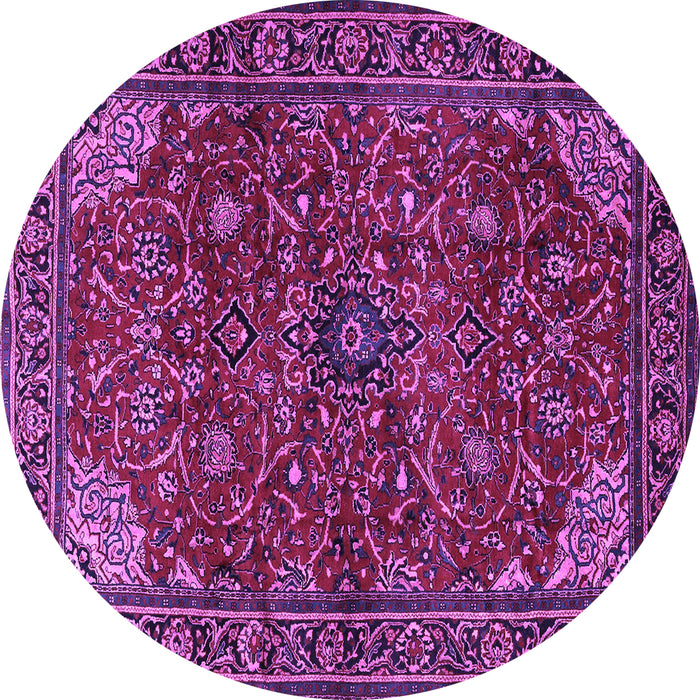 Round Persian Purple Traditional Rug, tr2179pur