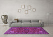 Machine Washable Persian Purple Traditional Area Rugs in a Living Room, wshtr2179pur